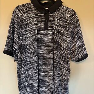 Under Armour Black and White Patterned Polo Shirt